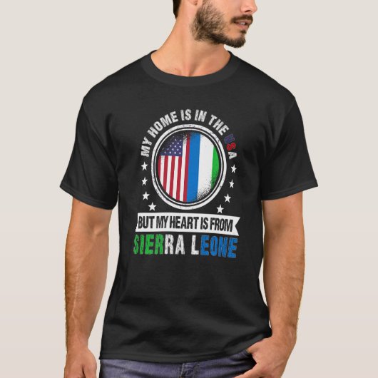 アメリカンシエレレオネアン国旗シエラレオネアメリカン Tシャツ (正面)