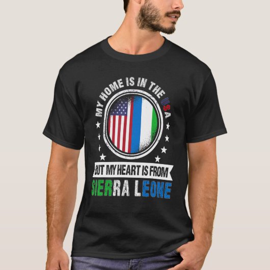 アメリカンシエレレオネアン国旗シエラレオネアメリカン Tシャツ (正面)