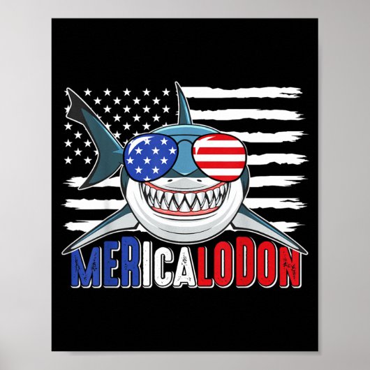 アメリカンシャーク 4th July メガロドン アメリカ ポスター (正面)