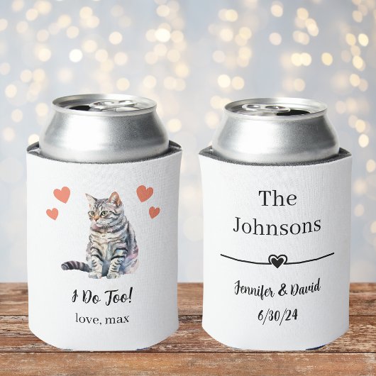 アメリカンショートヘアの猫の結婚式 缶クーラー 引き出物