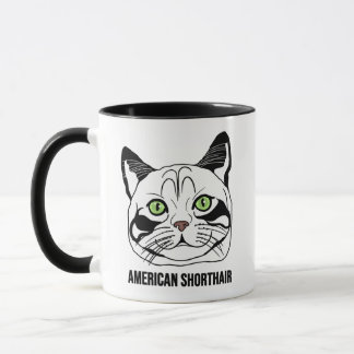 アメリカンショートヘアの猫マグカップ - かわいい猫好きへのギフト マグカップ
