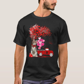 アメリカンショートヘアの猫好きのための面白いハートツリーの谷 Tシャツ