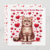 アメリカンショートヘア猫バレンタインデー シーズンカード (正面/裏面)