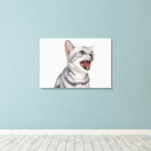 アメリカンショートヘア5 キャンバスプリント (インサイチュ (ウッドフロア))