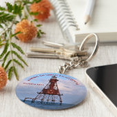 アメリカンショールライトハウスフロリダラウンドキーリング キーホルダー (側面)