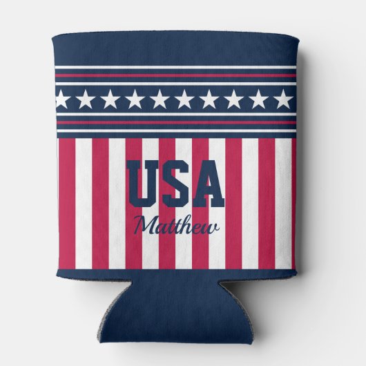 アメリカンスタイリングというスターとストライプ 缶クーラー (裏面)