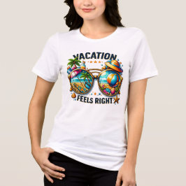 アメリカンスタイルのバケーション気分を楽しむ女性向けトリブレンドTシャツ トライブレンドTシャツ