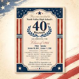 アメリカンスタイルの40周年高校同窓会 ポストカード