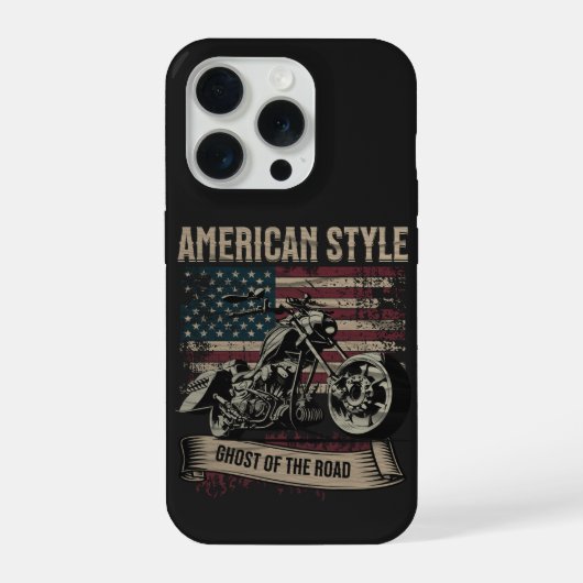 アメリカンスタイル - ロードバイカーの亡霊 iPhoneケース (裏面)