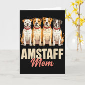 アメリカンスタッフォードシャーのママ 犬好き 子犬の飼い主 A カード (黄色い花)