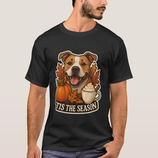 アメリカンスタフォードシャーテリア犬の季節です Tシャツ (正面)