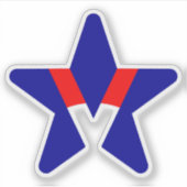 アメリカンスターのデザインとVの文字 シール (正面)