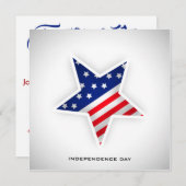 アメリカンスター7月4日パーティの招待状 招待状 (正面/裏面)