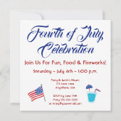 アメリカンスター7月4日パーティの招待状 招待状 (裏面)