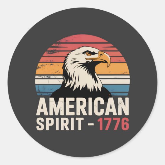 アメリカンスピリット 1776 愛国心 7月4日 ラウンドシール (正面)