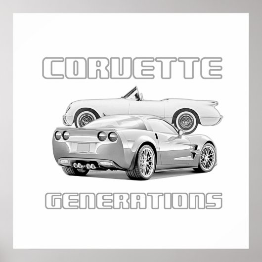 アメリカンスポーツカーアイコン ポスター (正面)