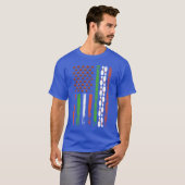 アメリカンスポーツフラグハロウィンパンプキンボウラー少年 Tシャツ (正面フル)