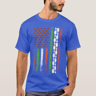 アメリカンスポーツフラグハロウィンパンプキンボウラー少年 Tシャツ