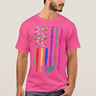 アメリカンスポーツフラッグヒスパニック伝統月型ゴルフ Tシャツ