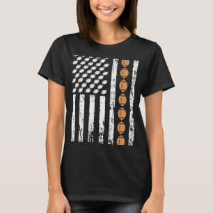 アメリカンスポーツラグビー国旗のフットボール運動選手 Tシャツ