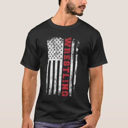 アメリカンスポーツレスリングUSA 動揺して Tシャツ (正面)