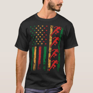 アメリカンスポーツ国旗の黒い歴史の月トラックと Tシャツ