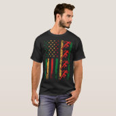 アメリカンスポーツ国旗の黒い歴史の月トラックと Tシャツ (正面フル)