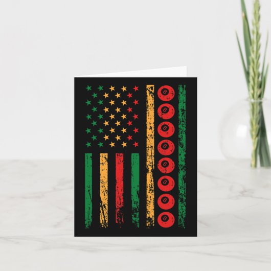 アメリカンスポーツ国旗の黒い歴史月間ビリヤード カード (正面)