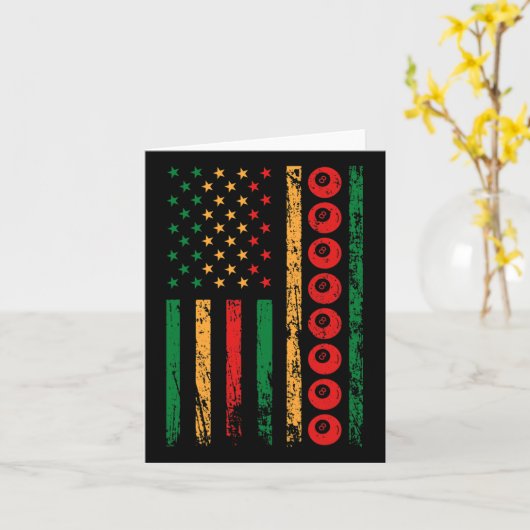 アメリカンスポーツ国旗の黒い歴史月間ビリヤード カード (黄色い花)