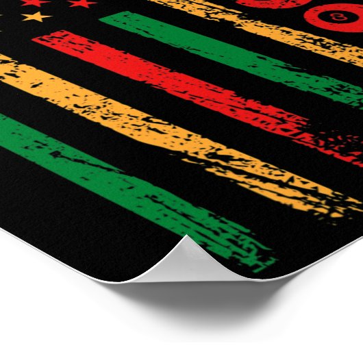 アメリカンスポーツ国旗の黒い歴史月間ビリヤード ポスター (角)