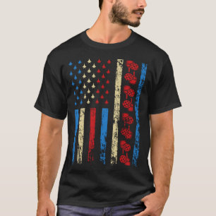 アメリカンスポーツ国旗7月のピックボール選手の4位 Tシャツ