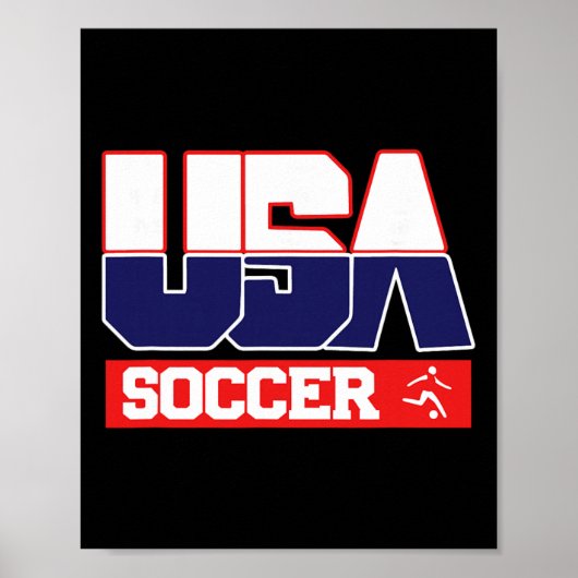 アメリカンスポーツ男子・女子米国チームサッカー ポスター (正面)