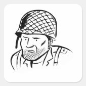 アメリカンソルジャーイラストレーション スクエアシール (正面)