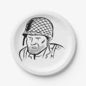 アメリカンソルジャーイラストレーション ペーパープレート (正面)