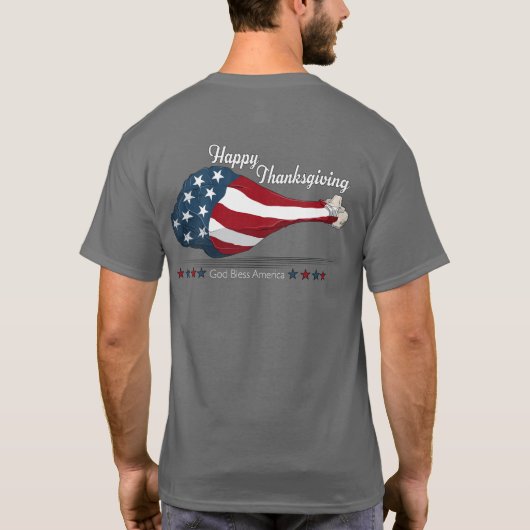 アメリカンターキーレッグ感謝祭 Tシャツ (裏面)