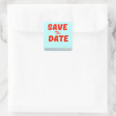 アメリカンダイナーのレトロなデザインのSave the Date スクエアシール (バッグ)