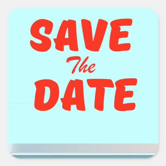 アメリカンダイナーのレトロなデザインのSave the Date スクエアシール (正面)