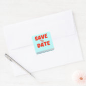 アメリカンダイナーのレトロなデザインのSave the Date スクエアシール (封筒)