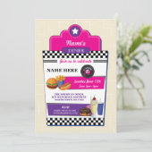 アメリカンダイナーバースデーパーティーバーガールズ招待状 招待状 (スタンド正面)