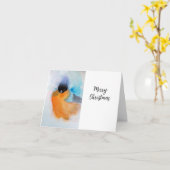 アメリカンチュウヒの水彩画アート 折りたたみ式グリーティングカード カード (黄色い花)