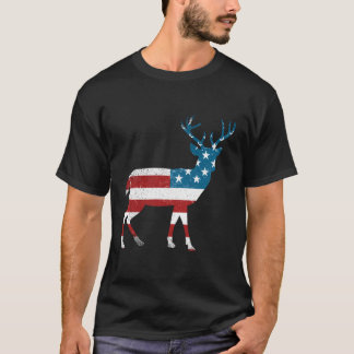 アメリカンディアハンターズ愛国的狩りティーアメリカFl Tシャツ