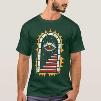 アメリカントラディショナルな伝統的タトゥーフラッシュインク ステア Tシャツ