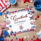 アメリカンドゥード 7月4日 赤 白 青 誕生日 ゲストブック