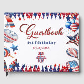 アメリカンドゥード 7月4日 赤 白 青 誕生日 ゲストブック (正面)