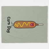 アメリカンドッグのcorndogのマスタードの揚げてあるダックスフント フリースブランケット (正面(横))