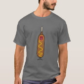 アメリカンドッグのcorndogのマスタードの揚げてあるダックスフント tシャツ (正面)