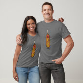 アメリカンドッグのcorndogのマスタードの揚げてあるダックスフント tシャツ (ユニセックス)