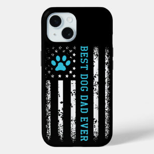 アメリカンドッグダッド アメリカ国旗 かわいい愛犬家  iPhone 15ケース