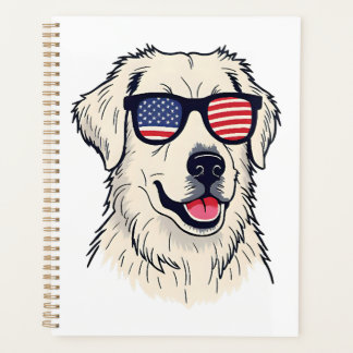 アメリカンドッグラバー クールなアメリカ国旗サングラスの子犬 プランナー手帳
