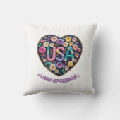 アメリカンドリームの花の刺繍アート クッション (裏面)